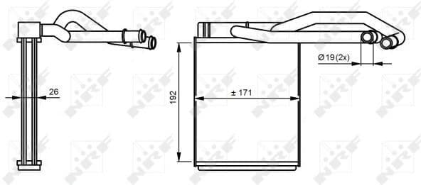 Heat Exchanger, interior heating 54290