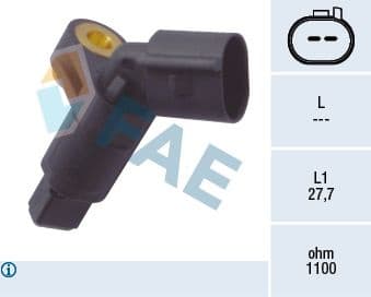 Sensor, wheel speed 78008