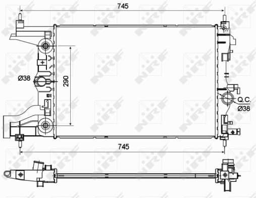 Radiator, engine cooling 53122