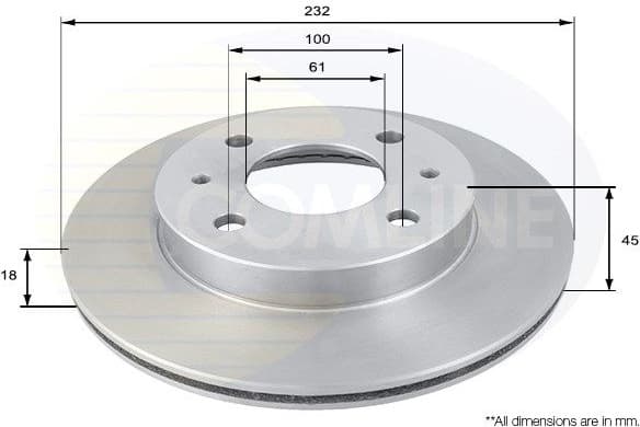 Brake disc, 1pcs FRONT ADC0241V - image 2