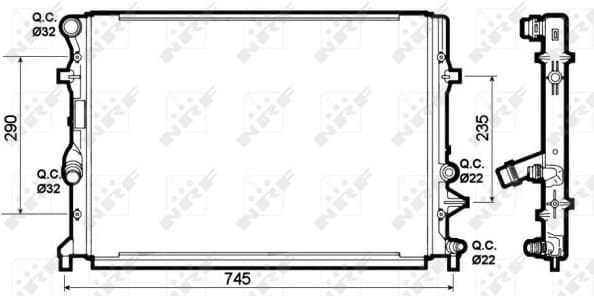 Radiator, engine cooling 53139