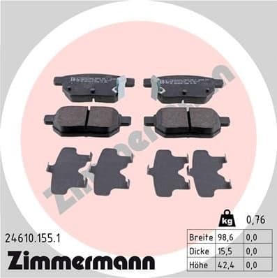 Brake Pad Set, disc brake 24610.155.1