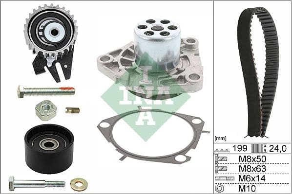 Timing belt kit with water pump 530056230