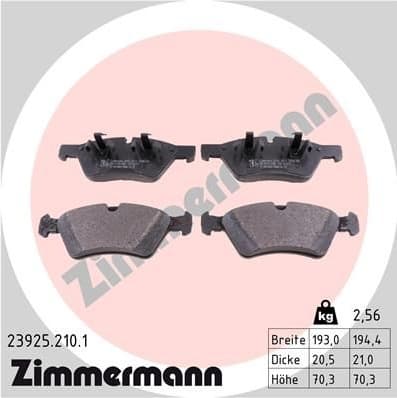 Brake Pad Set, disc brake 23925.210.1