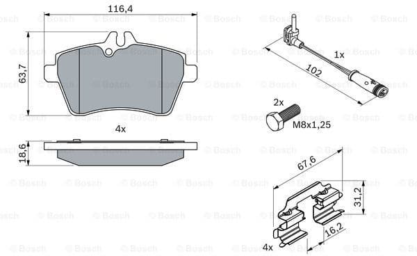 Brake Pad Set, disc brake 0986494087 - image 7
