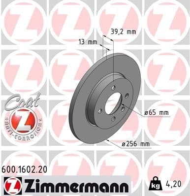 Brake Disc COAT Z 600.1602.20