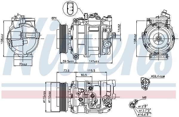 Compressor, air conditioning ** FIRST FIT ** 89092