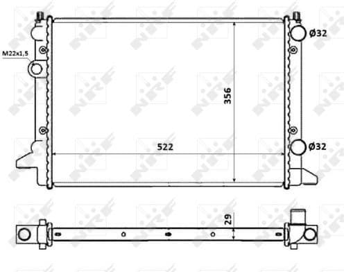 Radiator, engine cooling EASY FIT 54695