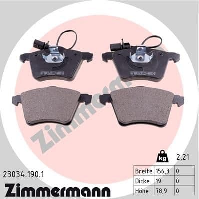Brake Pad Set, disc brake 23034.190.1