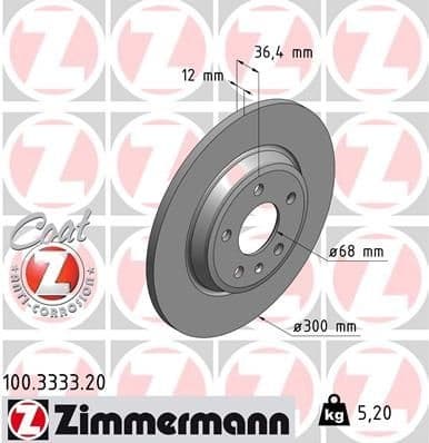 Brake Disc COAT Z 100.3333.20