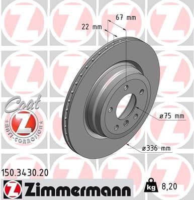 Brake Disc COAT Z 150.3430.20