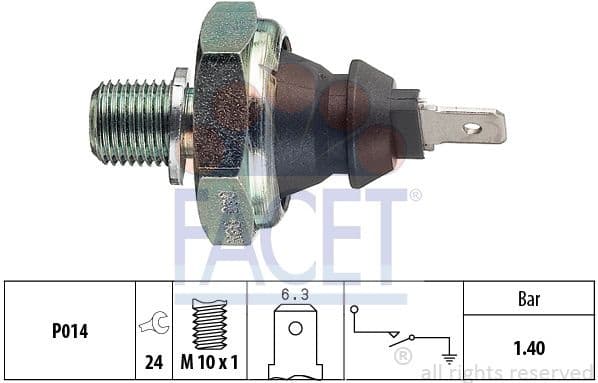 Oil Pressure Switch Made in Italy - OE Equivalent 7.0046 - image 2