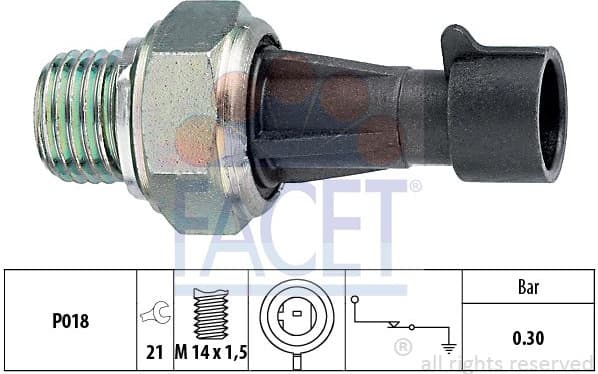 Oil Pressure Switch Made in Italy - OE Equivalent 7.0096 - image 2