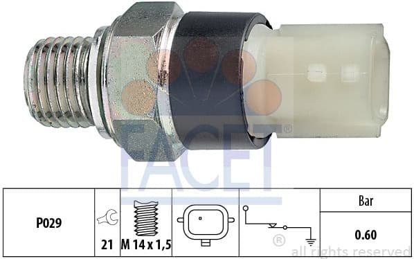 Oil Pressure Switch Made in Italy - OE Equivalent 7.0178