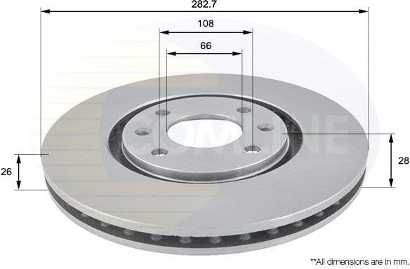 Brake disc, 1pcs FRONT ADC1509V - image 2