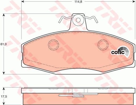 Brake Pad Set, disc brake COTEC GDB1280