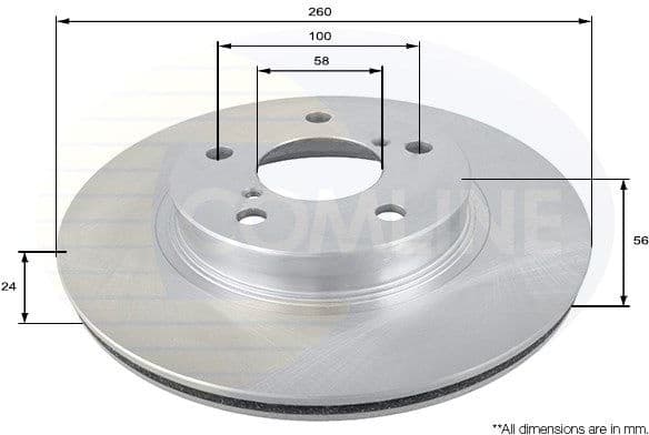 Brake disc, 1pcs FRONT ADC0802V