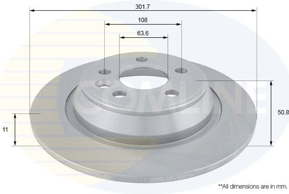 Brake disc, 1pcs REAR ADC1240 - image 2