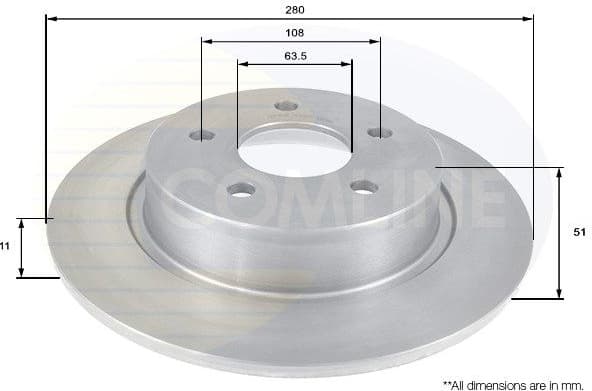 Brake disc, 1pcs REAR ADC1248