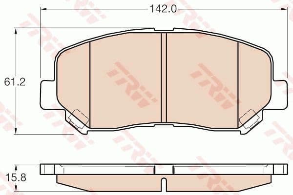 Brake pads front, Top Quality GDB3562