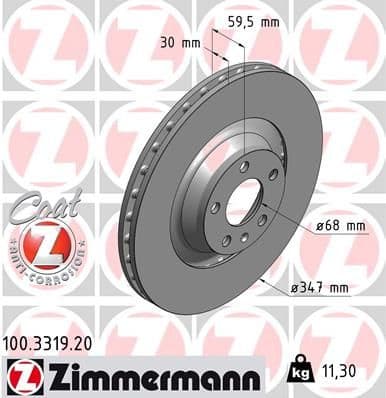 Brake Disc COAT Z 100.3319.20