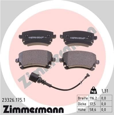 Brake Pad Set, disc brake 23326.175.1