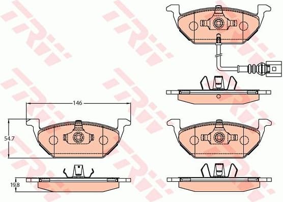 Brake Pad Set, disc brake COTEC GDB2108
