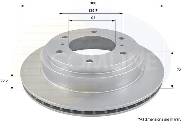 Brake disc, 1pcs REAR ADC0360V