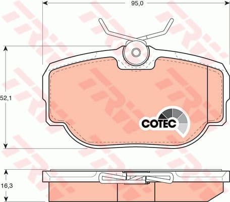 Brake Pad Set, disc brake COTEC GDB1155