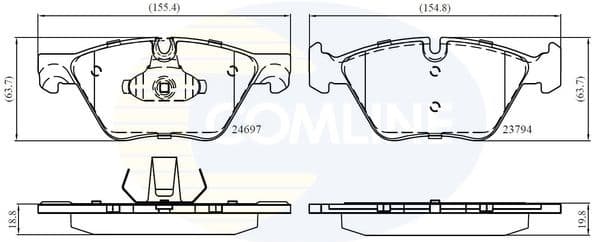Brake pads front CBP06075 - image 2