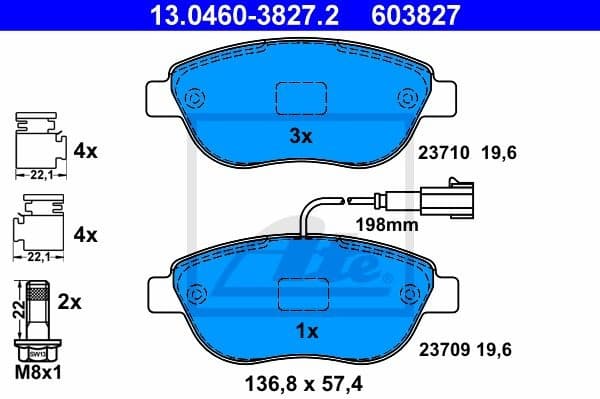 Brake Pad Set, disc brake 13.0460-3827.2 - image 2