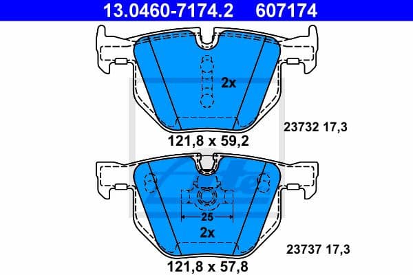 Brake Pad Set, disc brake 13.0460-7174.2 - image 2