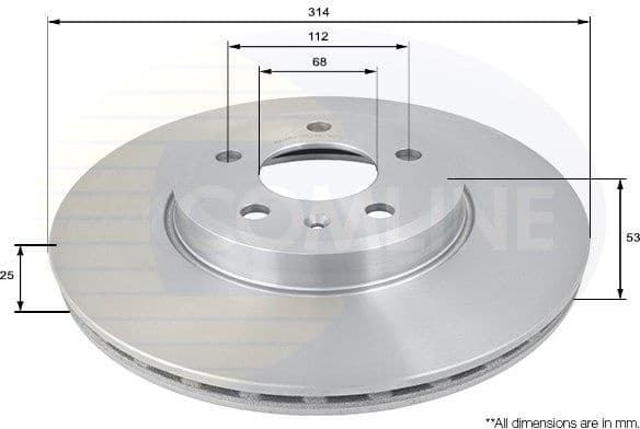 Brake disc, 1pcs FRONT ADC1476V