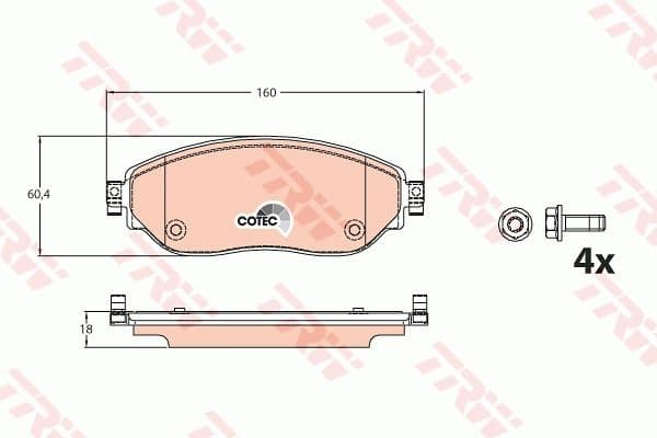 Brake pads front, Top Quality GDB2096 - image 2