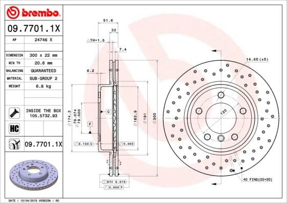 Brake Disc XTRA LINE - Xtra 09.7701.1X