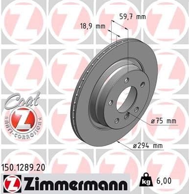 Brake Disc COAT Z 150.1289.20