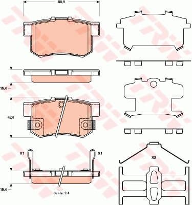 Brake Pad Set, disc brake GDB3516