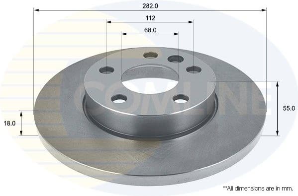 Brake disc, 1pcs FRONT ADC1464