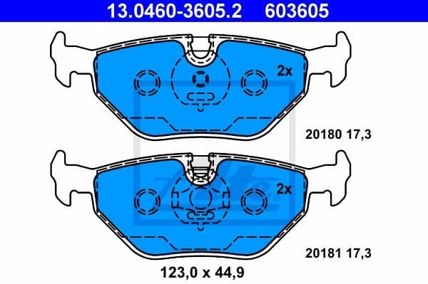Brake Pad Set, disc brake 13.0460-3605.2 - image 2