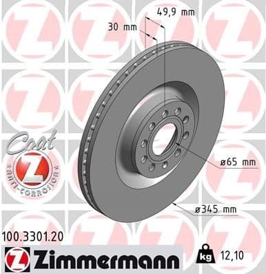 Brake Disc COAT Z 100.3301.20
