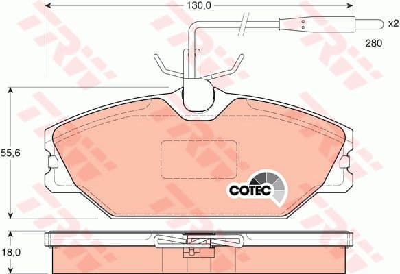 Brake Pad Set, disc brake COTEC GDB1030