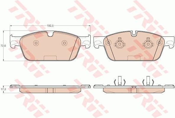 Brake pads front, Top Quality GDB1970