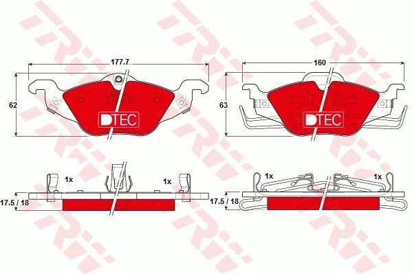 Brake Pad Set, disc brake DTEC COTEC GDB1351DTE
