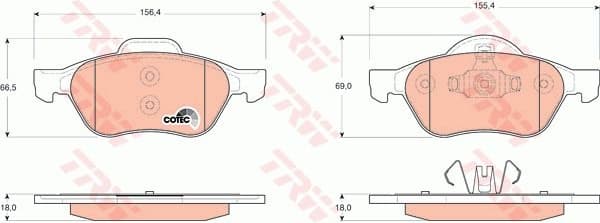 Brake Pad Set, disc brake COTEC GDB1687