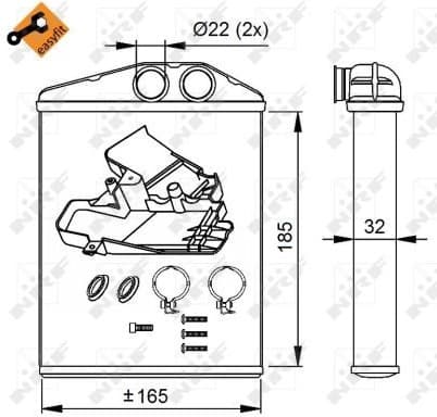 Heat Exchanger, interior heating EASY FIT 54275