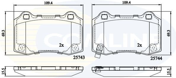Brake pads rear CBP32308