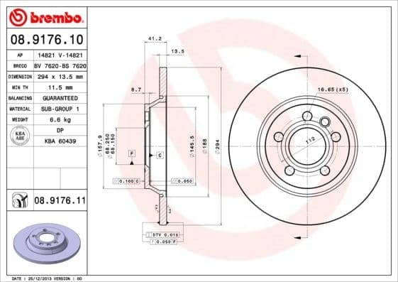 Brake Disc PRIME LINE - UV Coated 08.9176.11