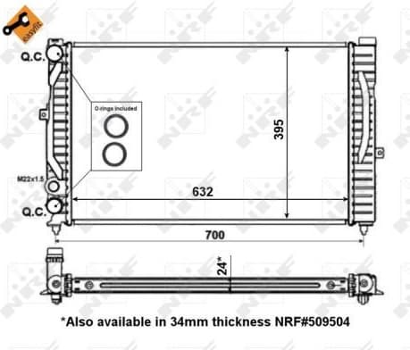 Radiator, engine cooling EASY FIT 56127
