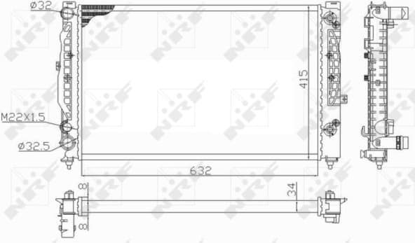 Radiator, engine cooling 59101