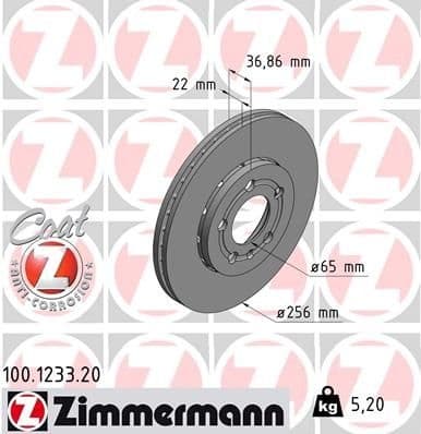Brake Disc COAT Z 100.1233.20